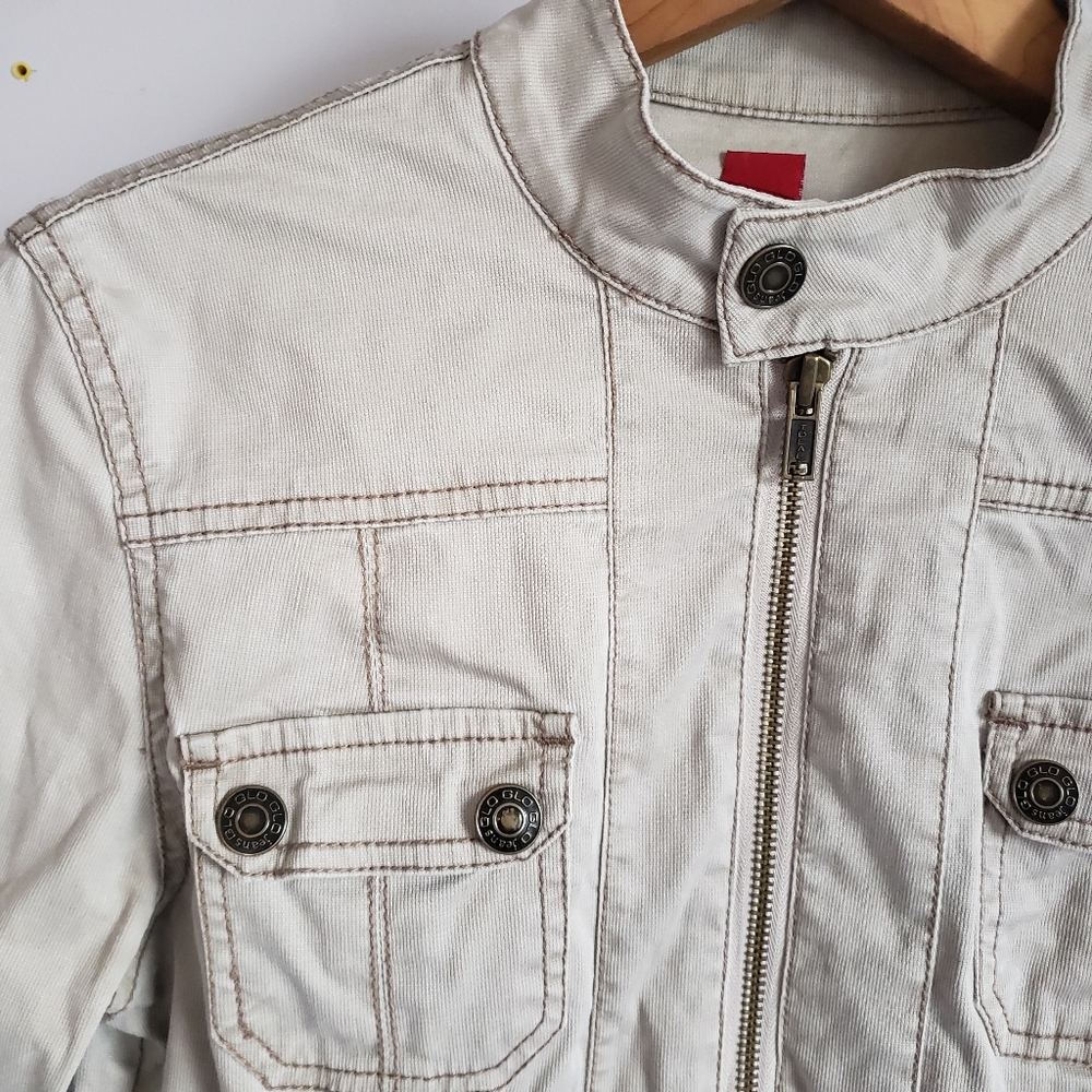 GLO jeans Cream Utility Jacket with Contrast Stitching - Picture 2 of 8